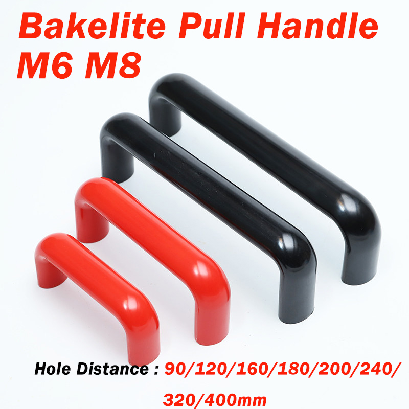 Restoration Hardware Furniture Used - Poignée ovale en bakélite rouge/noire 90~400mm,