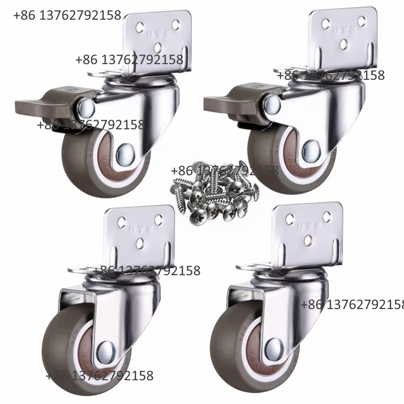 Furniture Hardware - 4 roulettes pivotantes silencieuses en caoutchouc