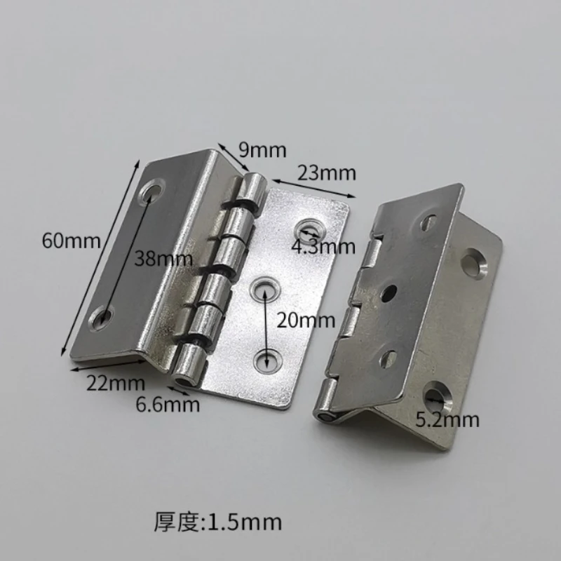 Furniture Hardware - 4 charnières métalliques argentées pour armoire,