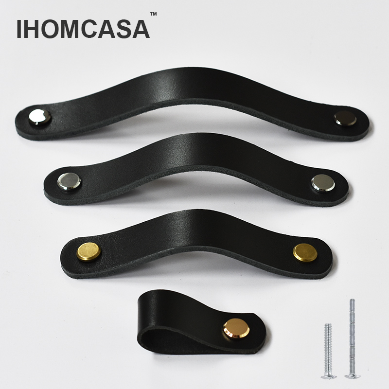 Restoration Hardware Furniture Used - IHOMCASA boutons en cuir noir armoire