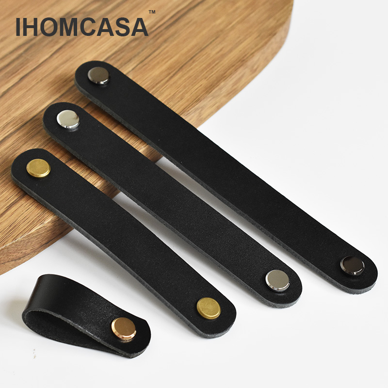 IHOMCASA boutons en cuir noir  - Restoration Hardware Furniture Used avis et prix